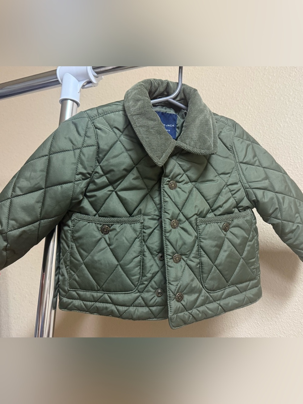 Janie and Jack Quilted Puffer Jacket in Olive